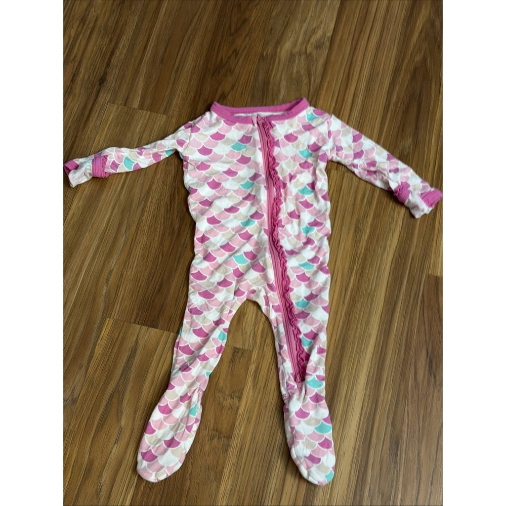 Kickee Pants Baby Girls 3-6 Months Mermaid Scales Footie Pajamas Ruffle